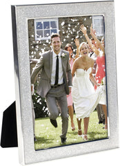 Malden International Designs 5x7 Silver Glitter Metal Picture Frame