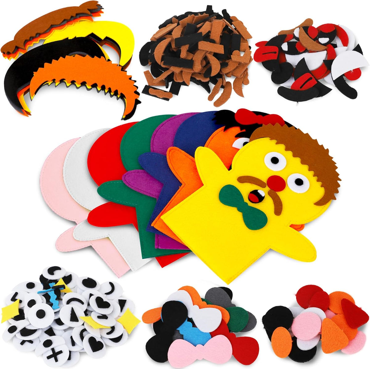 Puppet Planet™ 8PCS DIY Felt Hand Puppet Arts & Craft Kit - Create Your Own Puppets - Perfect Party and Holiday Activity for Boys and Girls - Creative Storytelling and Imaginative Play