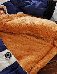 DDSOL Baby Boys Infant Jackets Coats Hoody for Kids Cute Winter Bear Ears Stripe Fleece Outerwear 6 12 Months 1 2 3 Year