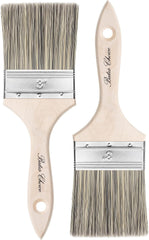 Bates- Double Thick Chip Paint Brush, 3 Inch, 2 Pack, Wooden Handle, Flat Paint Brushes for Walls and Trim, Synthetic Bristles