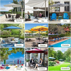 Outdoor Umbrella Replacement Canopy/Cover Waterproof 6/8 arms 2/2.5/2.7/3/3.5m Umbrella Replacement Fabric for Patio ,Balcony Deck, Backyard, Pool，Market Parasol top cloth(#19,(8ribs)230cm/7.5ft)