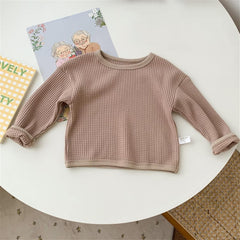 Kids Toddler Boys Long Sleeve T Shirt Solid Color Tops Fall Casual Tee