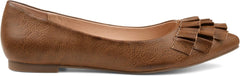 Brinley Co. Womens Ruffled Flat Tan, 11 Regular US