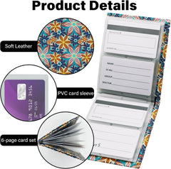 RFID Blocking Leather Wallet for Men Women, Bifold Multifunctional Card Holder Wallet with 12 Card Slots and Large Cash Compartment, Stylish Purse with Top Open, Small Photo Album-Green Flower