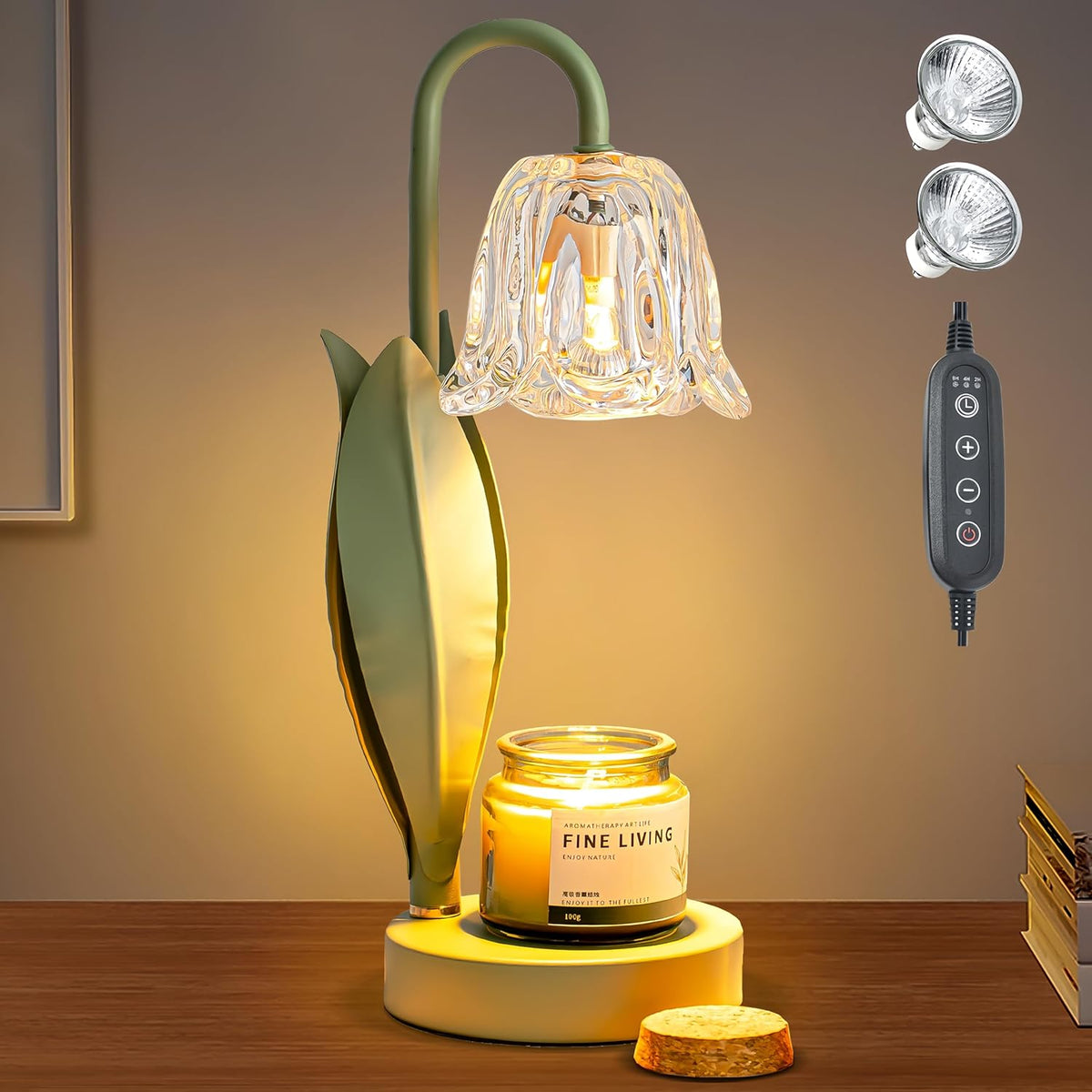 Flower Candle Warmer Lamp,Birthday Gifts for Women Mom,Candle Warmer Lamp with Timer Dimmer,Adjustable Height Wax Warmer,Wax Melt Warmer House Warming Gifts New Home Bedroom Office Décor