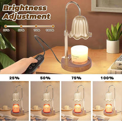 2Pack Electric Timer Candle Warmer Light,with Bracket Dimmable Candles Wax Glass Warmers Lamps for Jar Candles Burner No Flame Scented Melting Warming Lantern Adjustable Height(50W*4PCS)