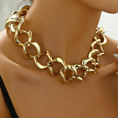 Punk Style Chunky Gold Chain Necklace Statement Dainty Choker Jewelry for Women