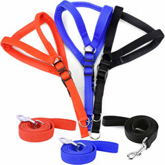 1 Set XXL Dog Harness Leash Adjustable Cushion Padded Lead Vest Hold Heavy Duty