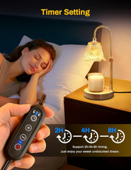 DORESshop Candle Warmer Lamp with Timer, Cage-Style Candle Lamp Warmer Featuring Adjustable Height & Heat Control, Perfect for Large Jar Candles, Includes 2 * 50W Bulbs