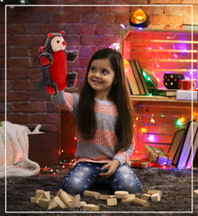 DolliBu Ladybug Plush Hand Puppet for Kids - Soft Plush Stuffed Animal Hand Puppet Toy for Puppet Show Games Puppet Theaters for Kids, Adult Cute Puppets Educational Toy to Teach Children & Toddlers