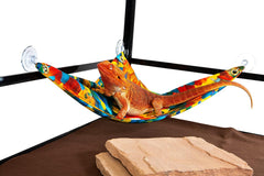Hammock for Bearded Dragons, Parrot Feathers Fabric with Suction Cup Hooks