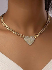 Rhinestone Heart Chain Women Parties Present