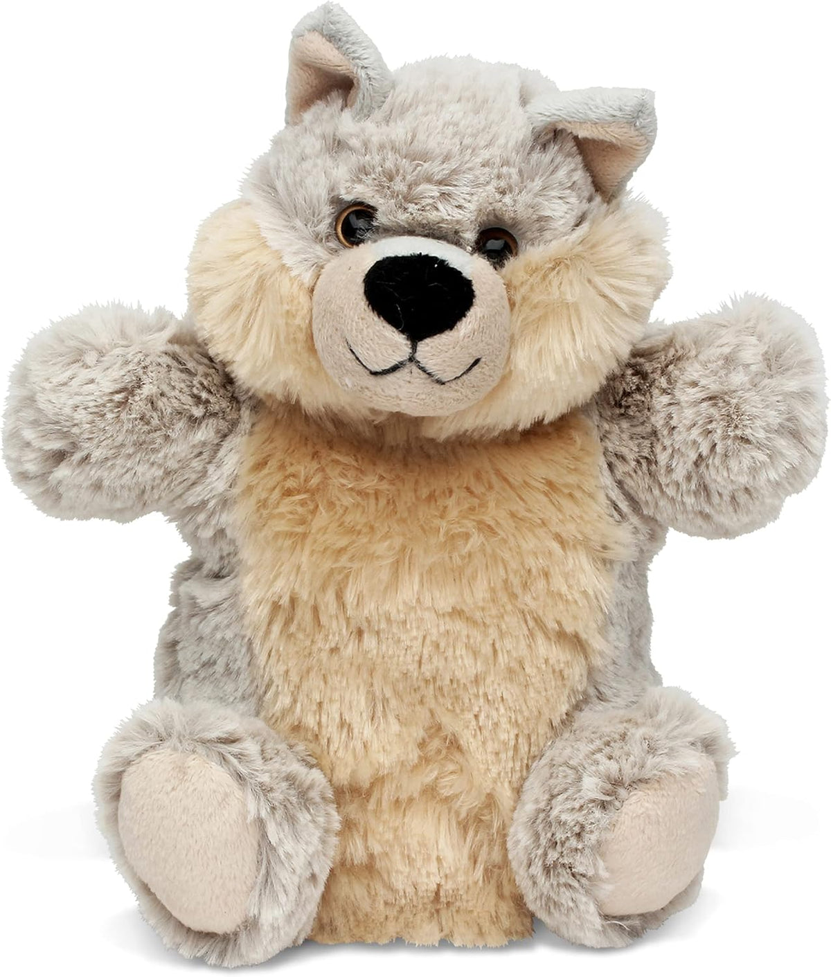 DolliBu Wolf Plush Hand Puppet for Kids - Soft Plush Stuffed Animal Hand Puppet Toy for Puppet Show Games & Puppet Theaters for Kids, Adult's Cute Puppets Educational Toy to Teach Children & Toddlers