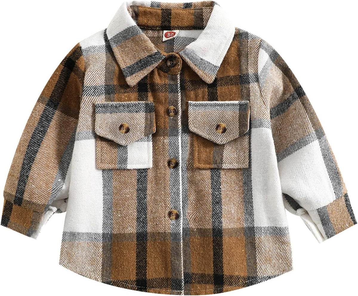 Youth Boy Jackets Toddler Boys Long Sleeve Plaid Printed T Shirt Gentleman Tops Clothes With Pocket