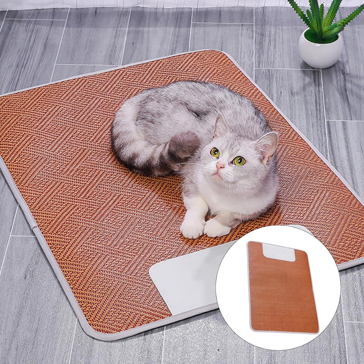 Cooling pad,Breathable Mat Woven Rattan Pad for Dog and Cats Comfortable Bed Cushions with Option Size Easy to
