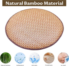 ool Pet Pad - Natural Bamboo Mat for Dogs & Cats, Breathable & Waterproof, Scratch-Resistant & Odorless, Anti-Static Pet Bed Mat for Summer Heat Relief, Easy to Clean (7.8in)