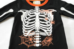 DDSOL Kids Pajamas For Boys Skeleton Glow-in-The-Dark Cotton Sleepwear Toddler Clothes Halloween Pumpkin Outfit