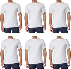 Kirkland Signature Men's Crew Neck Tee 100% Combed Heavyweight Cotton T-Shirts (Pack of 6)