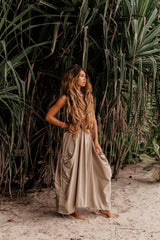 Women's Maxi Boho Skirt with Pockets Bohemian Organic Cotton Hippie Gypsy