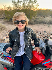 Volunboy Boys Leather Jacket Kids Fall Motorcycle Faux Pu Coats Spring Outerwear