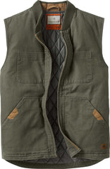 Legendary Whitetails Men's Quilted Canvas Vest Zip Up Heavy Duty Water-Repellent Finish