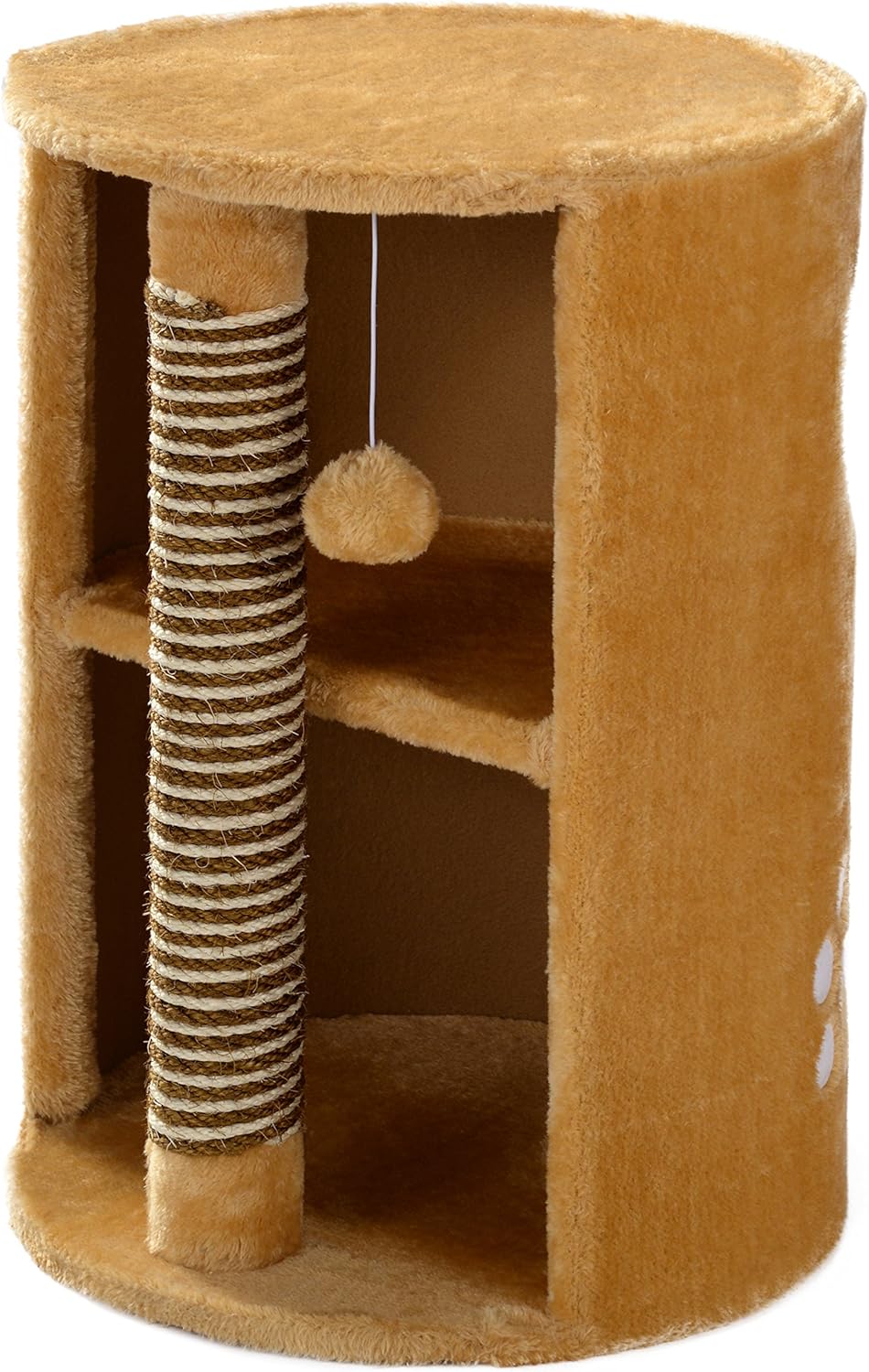 Mool Deluxe Cylinder Cat Scratching Tree/Post Activity Centre, 58 cm, Gold Sand