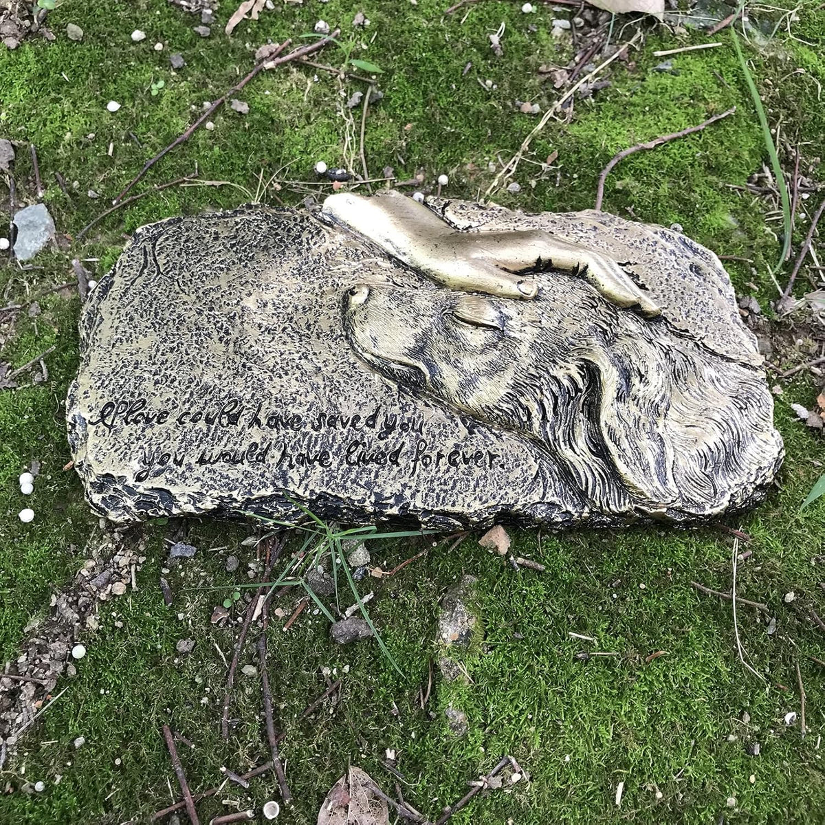 Garden Stepping Stone, Dog Pet Memorial Stones, Loss of Pet Gift - 10 inch L x 5.6 inch W x 1 inch D, Bronze