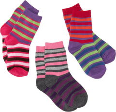 Jefferies Socks Girls 2-6x Stripe 3 Pack Triple Treat