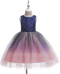 Glamulice Princess Sparkle Tulle Dress Little/Big Girls A Line Bridesmaid Wedding Birthday Party Pageant Tutu Dresses