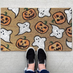 Ochine Halloween Doormat Indoor Outdoor Door Mat Rug Bloody Footprint Front Door Mat Welcome Mats Blood Stains Floor Mat Scary Bath Mat Entryway Rug Creepy Party Props Bathroom Home Decor