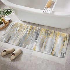 JAWO Teal Modern Abstract Art Bath Mat for Bathroom, Sage Green Quick Dry and Super Absorbent Bath Rugs, Ombre Abstract Aesthetic Non Slip Floor Mat for Kitchen Bedroom Inchesdoor,16x24Inches