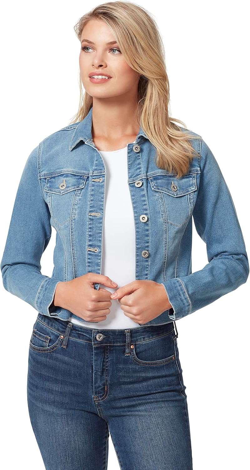 Jessica Simpson Womens Plus Denim Stretch Denim Jacket