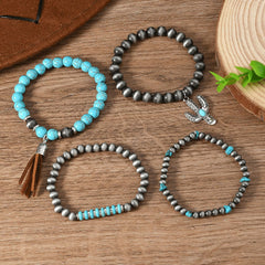 Western Turquoise Bracelet for Women Boho Beaded Stack Concho Country Jewelry 2025