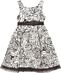 Little Girls' Sweet Heart Rose Printed Woven Dress