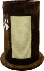 Mool Deluxe Cylinder Cat Activity Centre and Scratching Tree/ Post Pad with 2 Hidey-Holes and Viewing Platform, 58 cm, Brown