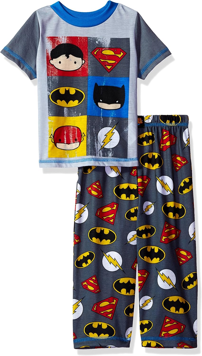 Justice League Boys 2pc Sleepwear Set, Grey, 2T