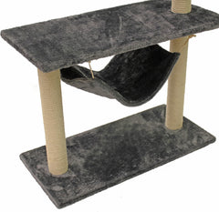 Mool Deluxe Cat Activity Centre and Scratching Tree/Post with Hidey-Hole and Viewing Platforms, 70 cm, Beige/Brown