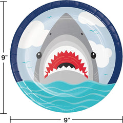 Shark Party Paper Plates, 8 ct