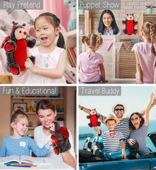 DolliBu Ladybug Plush Hand Puppet for Kids - Soft Plush Stuffed Animal Hand Puppet Toy for Puppet Show Games Puppet Theaters for Kids, Adult Cute Puppets Educational Toy to Teach Children & Toddlers