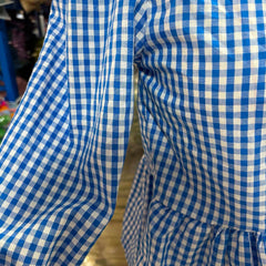 Tie Front Tops Women Summer Striped/Plaid Babydoll Top 3/4 Puffed Sleeve Cute Tops Ruffled Going Out Shirt Teen Girls