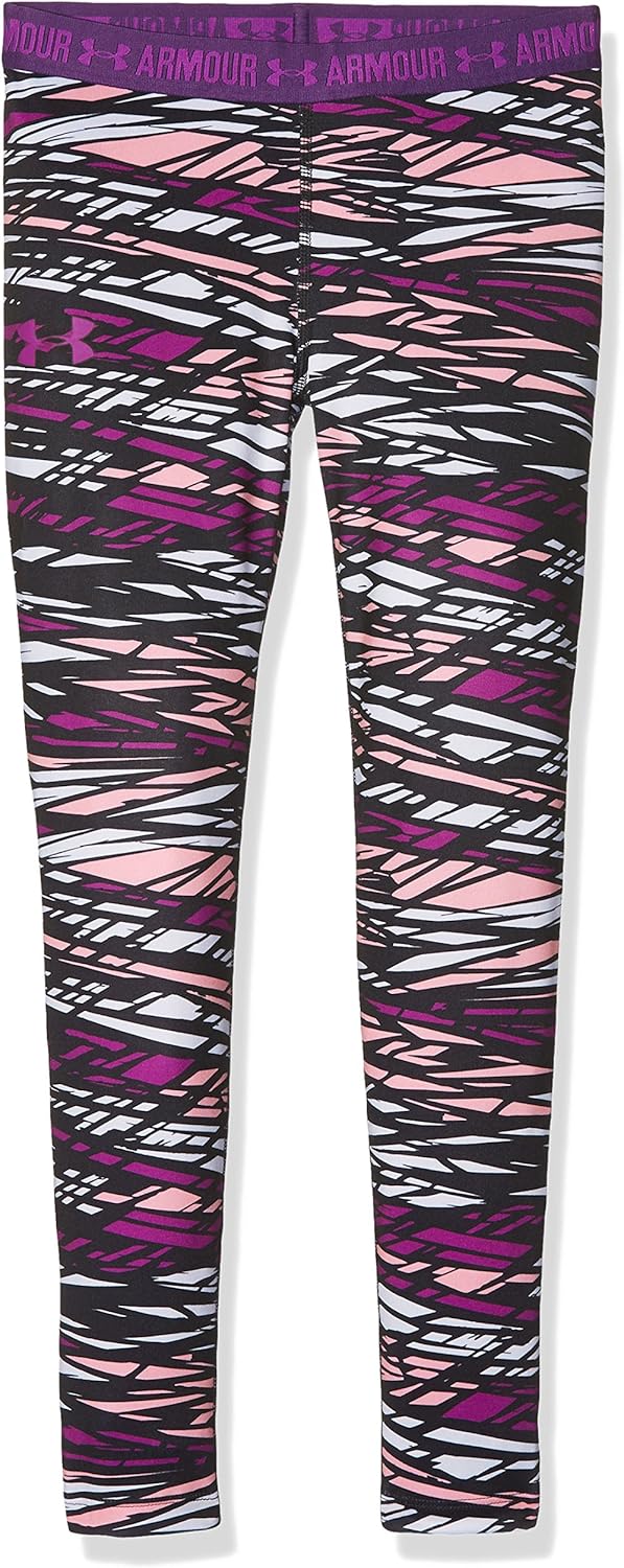 Under Armour Kids Girl's HeatGear Armour Printed Leggings (Big Kids) Purple Rave/Indulge/Purple Rave Large