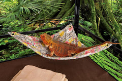 Hammock for Bearded Dragons, Asian Flowers Fabric with Suction Cup Hooks