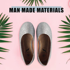 NORTY Girls Fashion Ballerina Ballet Slip On Flat Shoe Sizes Toddler to Big Kids Patent, Nubuck, Glitter