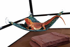 Hammock for Bearded Dragons, Bluegreen Lavendar Batik Fabric with Suction Cup Hooks