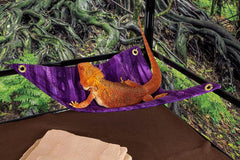 Hammock for Bearded Dragons, Purple Sawgrass Fabric with Suction Cup Hooks